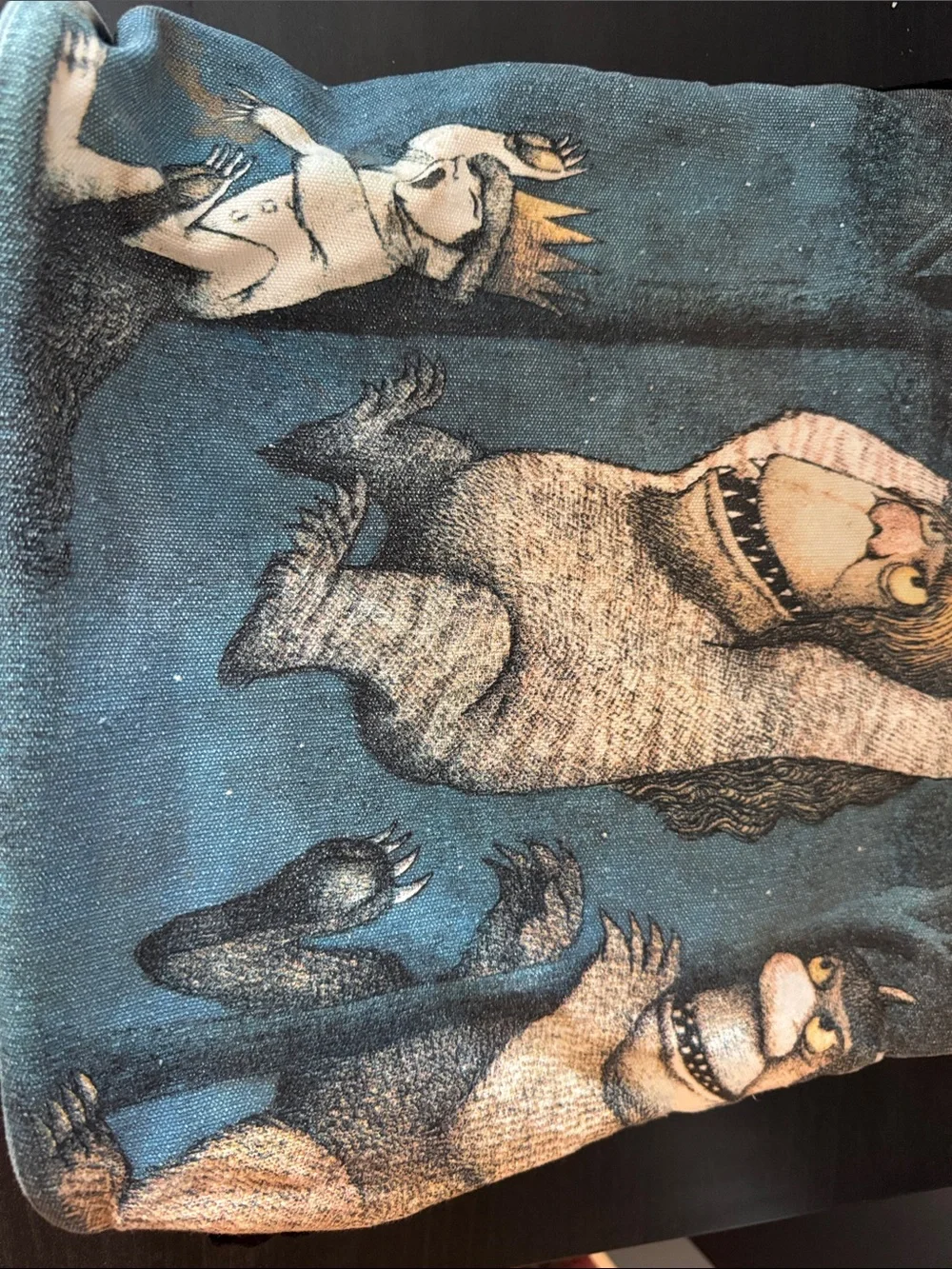 Canvas tote bag, Where the wild things are Monster Illustration Tote Bag -
